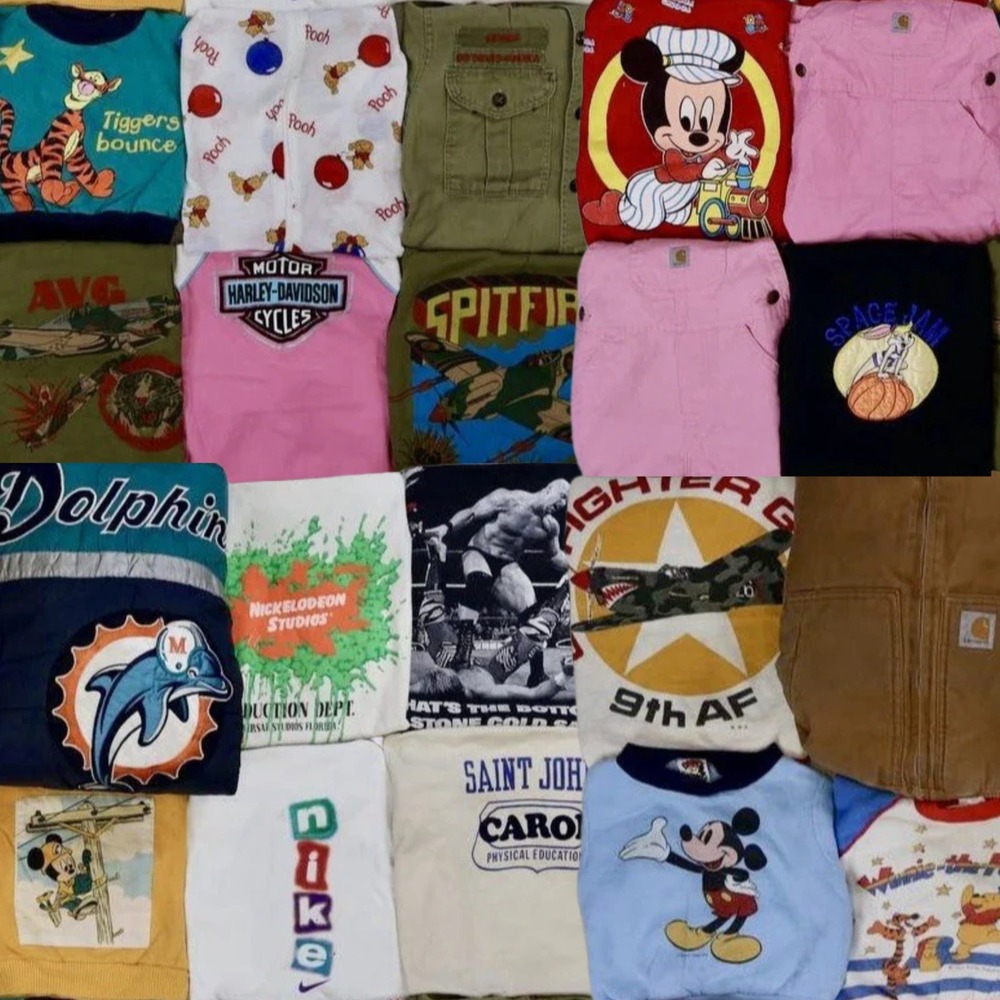 20 Pc VTG Youth Children's Clothing Reseller Lot Carhartt Disney Harley Davidson